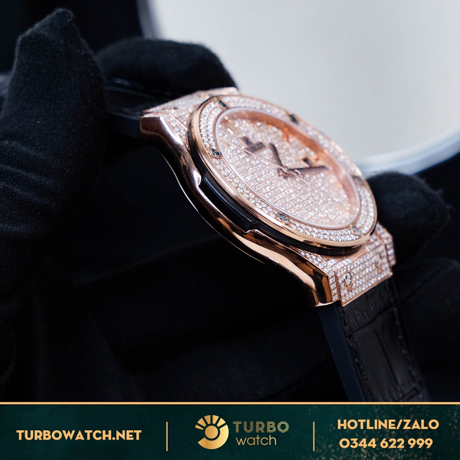 Đồng Hồ Hublot Classic Fusion King Gold Full Diamonds