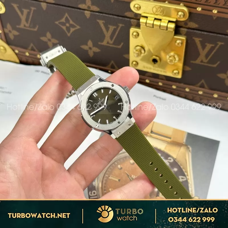 Đồng hồ Hublot Classic Fusion King Gold Replica dành cho nữ màu trắng HB Factory 33mm