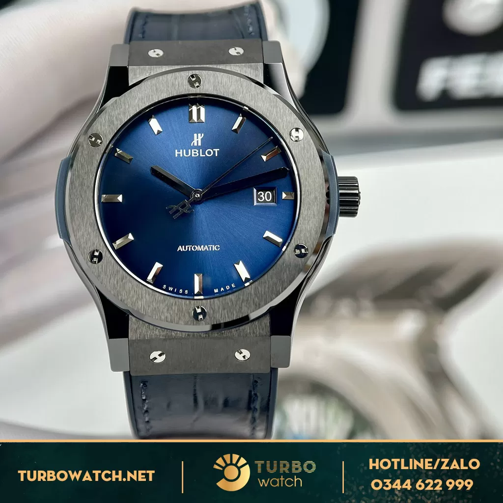 Đồng Hồ Hublot Classic Fusion Rep Ceramic Blue 42MM 