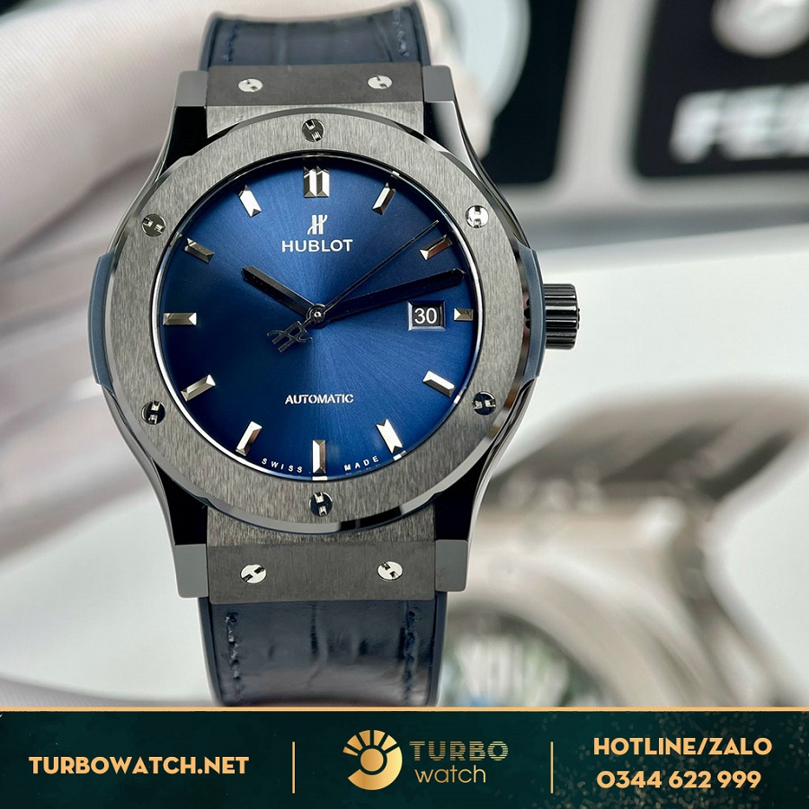 Đồng Hồ Hublot Classic Fusion Rep Ceramic Blue 42MM