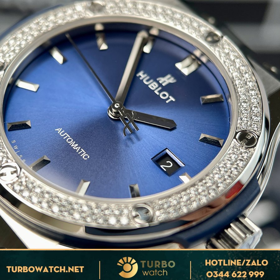 Đồng Hồ Hublot Classic Fusion Fake 1-1 Xanh Navy Diamonds