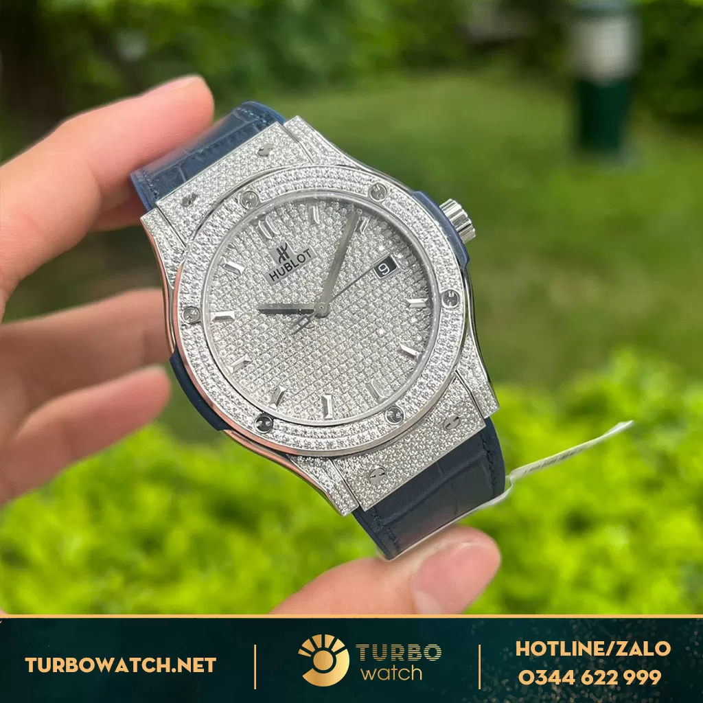 Đồng hồ hublot độ kim cương full mặt moissanite