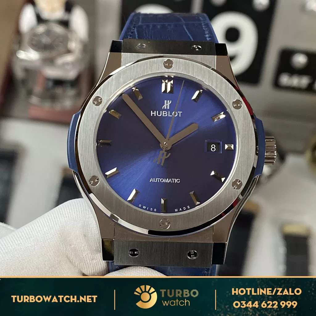 Đồng Hồ Hublot Fake 1-1 Classic Fusion Blue Titanium