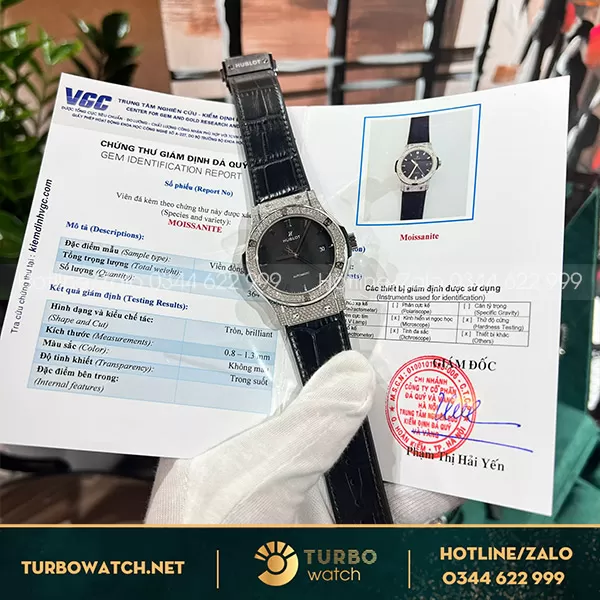 Đồng hồ hublot gắn kim cương thiên nhiên 42mm