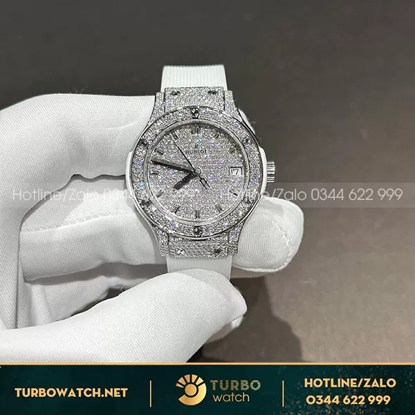 Đồng hồ hublot nữ 33mm độ kim cương moissanitte