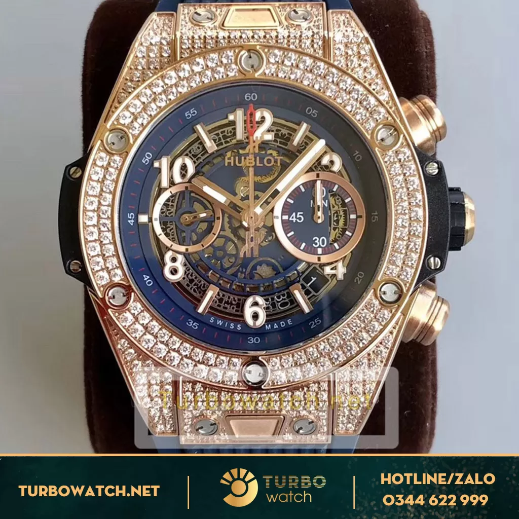 đồng hồ Hublot replica 1-1 UNICO KING GOLD PAVE