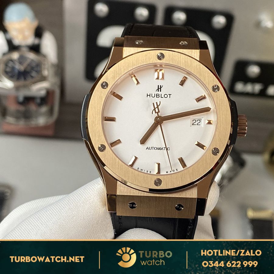 Đồng hồ Hublot Classic Fusion King Gold Opalin màu sắc đẹp cuốn hút