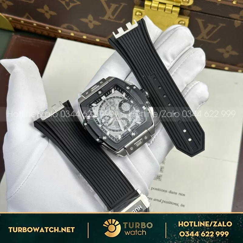 Đồng Hồ Hublot Spirit Of Big Bang Titanium Replica 11 Viền Gốm Đen Nhà Máy BBF 42mm