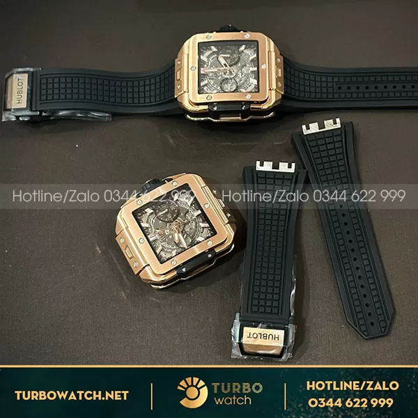 Đồng hồ hublot square unico king gold rep 11