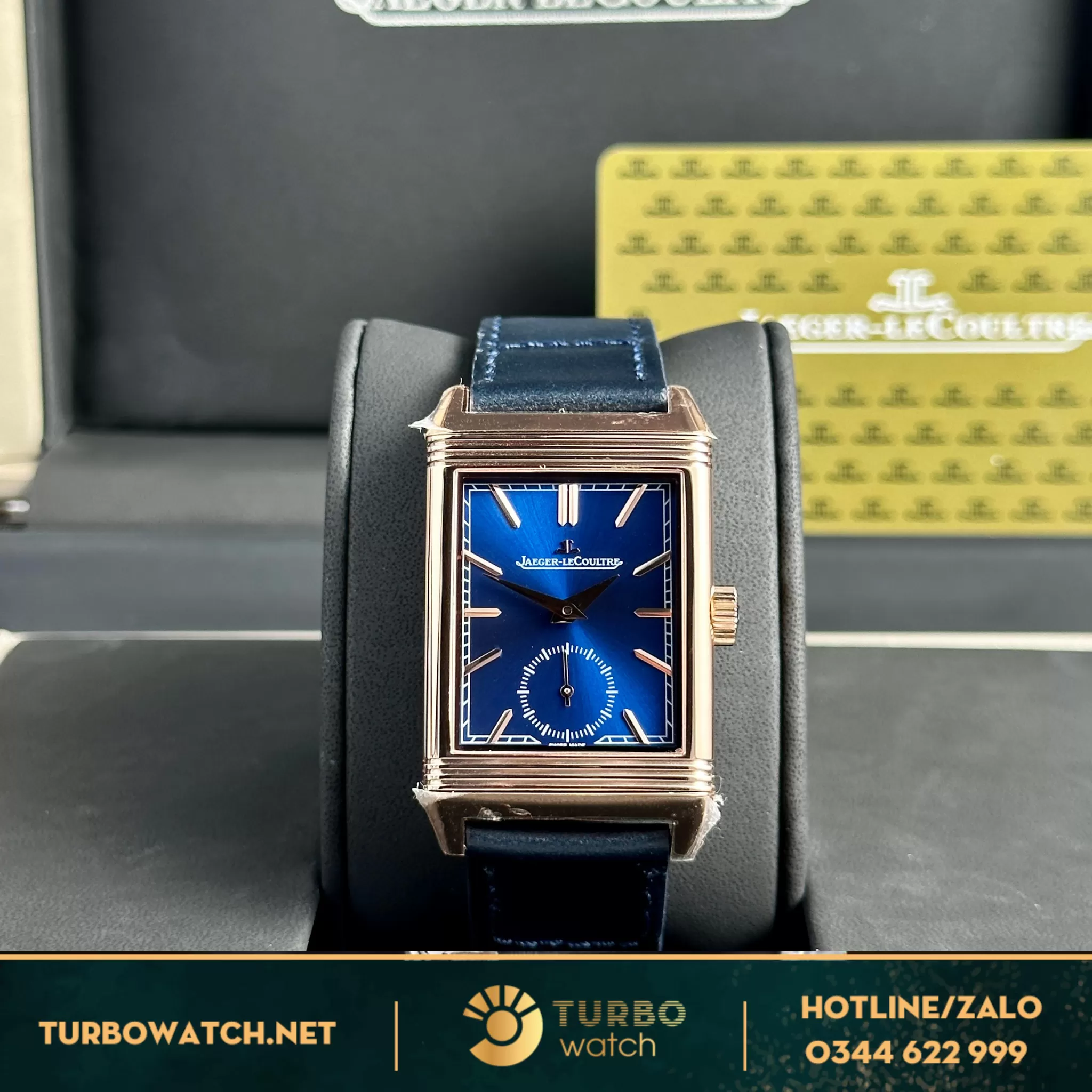 Đồng hồ Jaeger LeCoultre Master Reverso Tribute Monoface Small Seconds mặt xanh blue