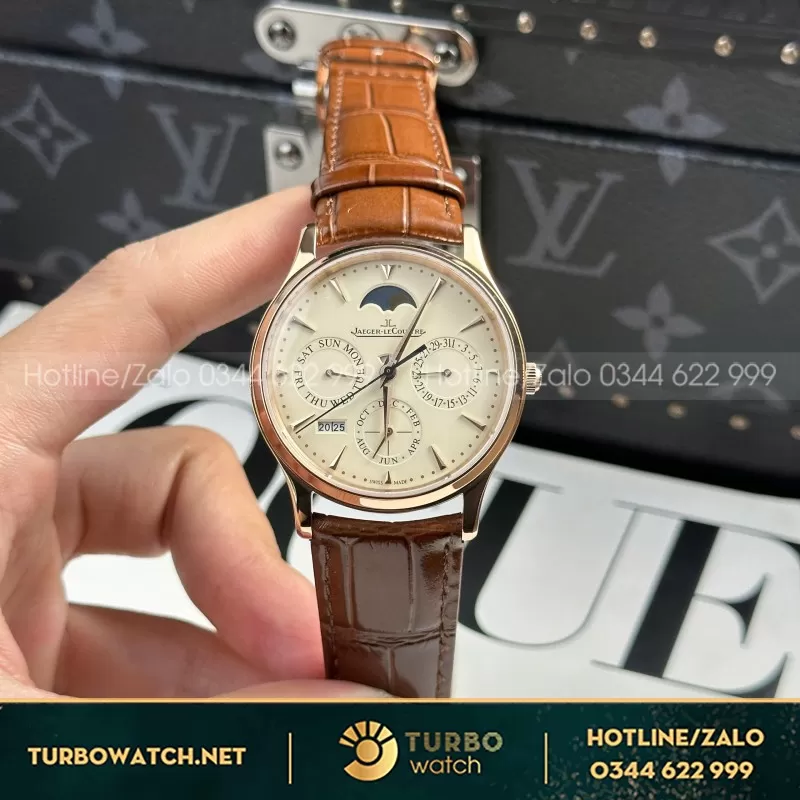 Đồng Hồ Jaeger LeCoultre Replica 11 Master Ultrathin Perpetual Calendar Mặt Vàng Nhà Máy VR 39mm