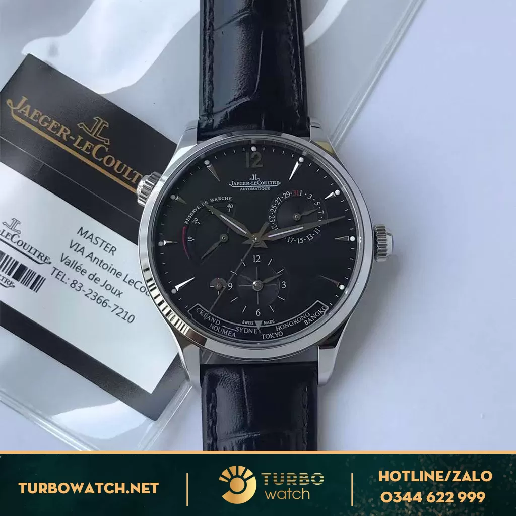 Đồng Hồ Jaeger Lecoultre Siêu Cấp Master Geographic Mặt Đen 