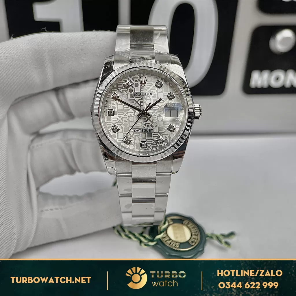 Đồng hồ Nam Rolex Datejust 116234 Mặt vi tính Trắng Replica