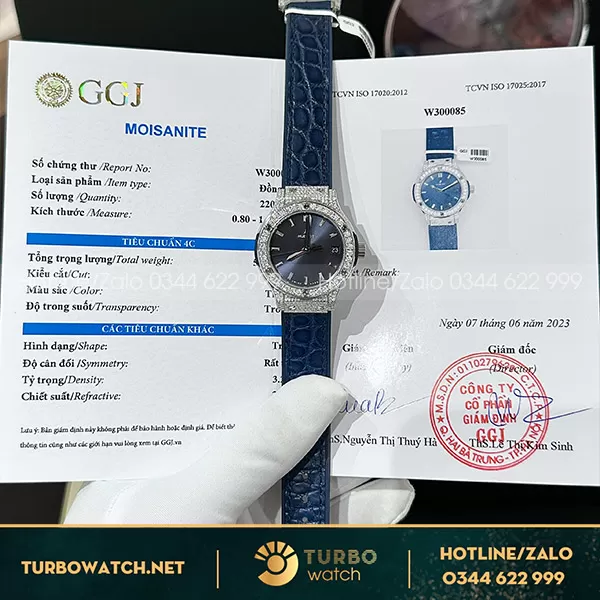 Đồng Hồ Nữ Hublot Độ Kim Moissanite 33mm Rep 11