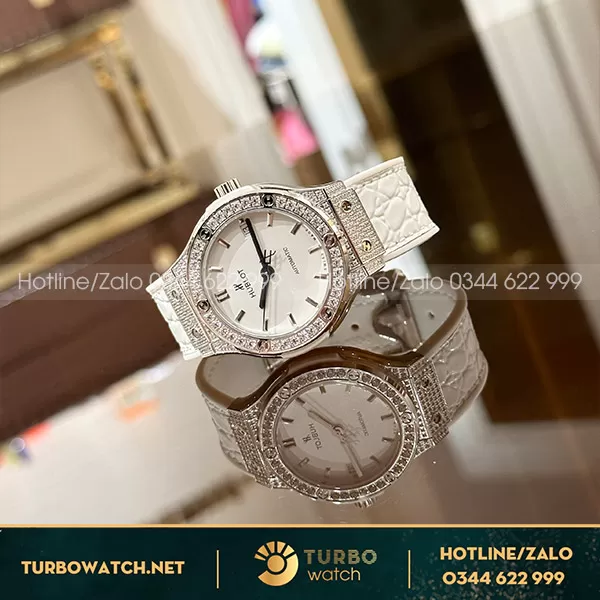Đồng Hồ Nữ Hublot Fusion Rep 11 38mm Mặt Trắng