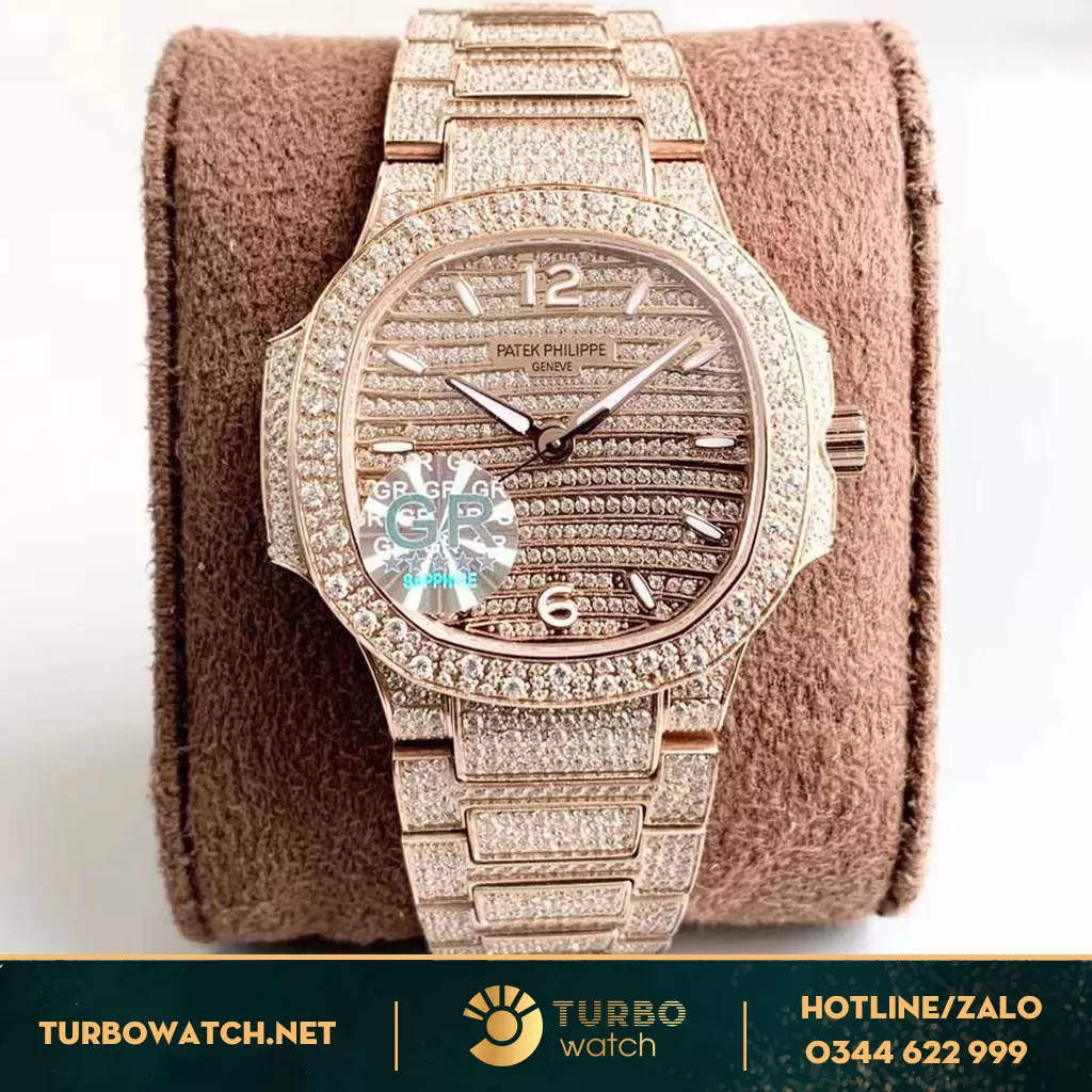 Đồng hồ nữ patek philippe nautilus 7118 full diamond replica