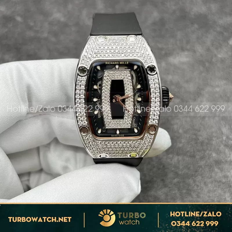 Đồng hồ nữ richard mille RM 007 full diamond vàng trắng 18l