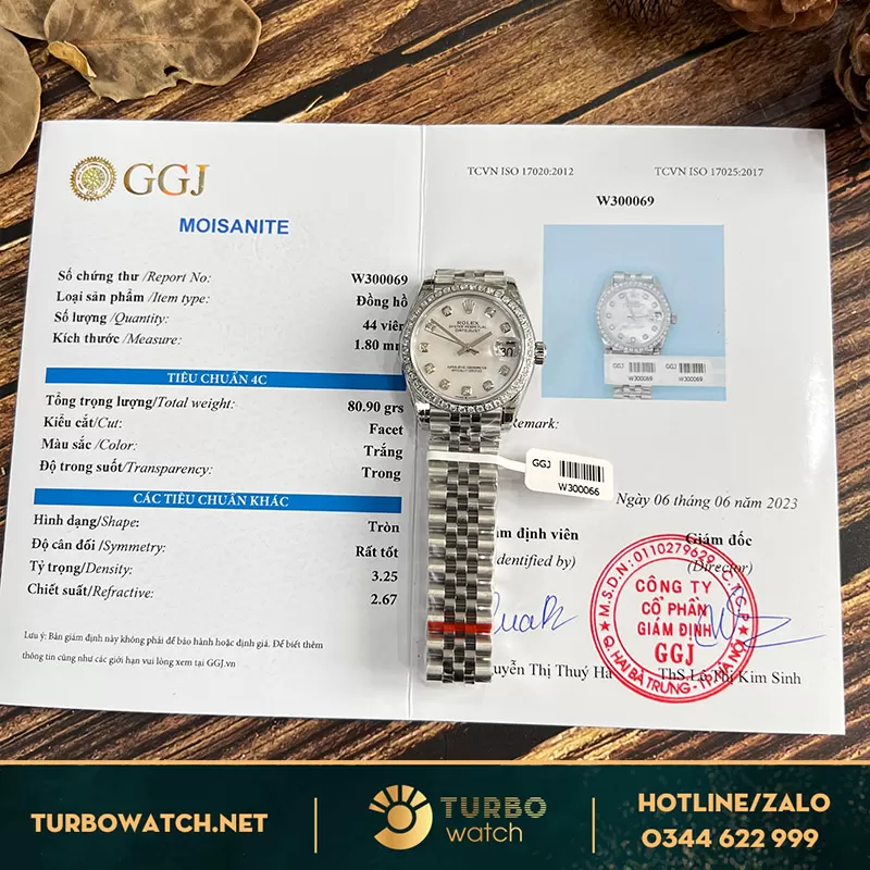 Đồng hồ nữ rolex datejust 31mm độ viền moissanite