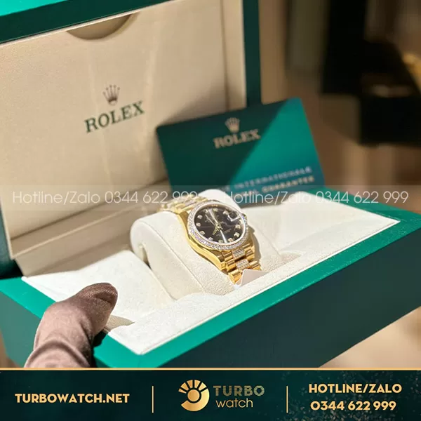 Đồng Hồ Nữ Rolex Datejust Rep 1 1 Bọc Vàng Độ Kim Moissanitte