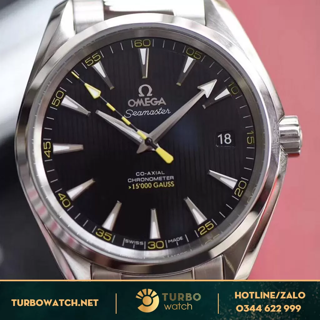 đồng hồ Omega replica 1-1 AQUA TERRA 150m Black