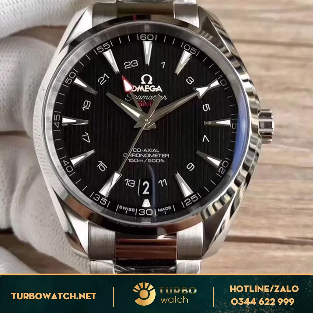 đồng hồ Omega replica 1-1 Aqua Terra Co Axial GMT 
