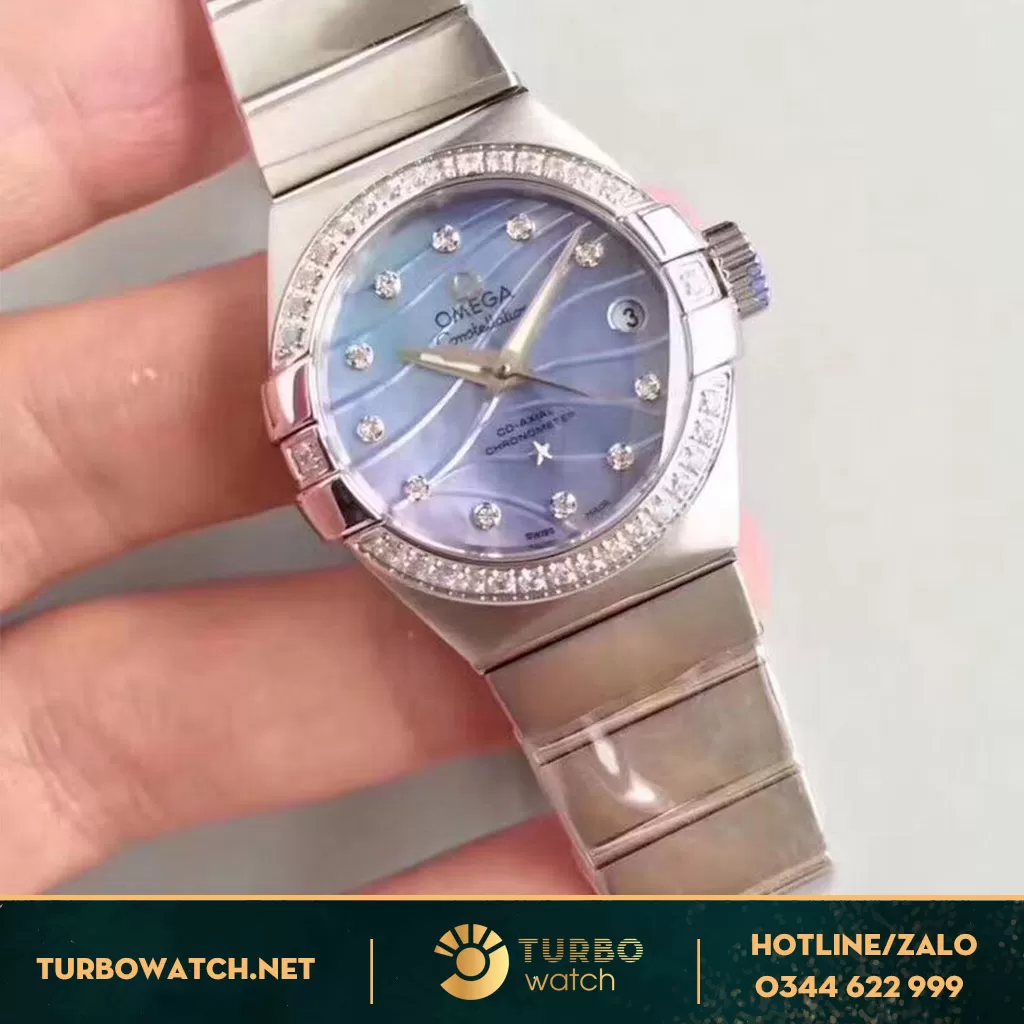 đồng hồ Omega replica 1-1 CONSTELLATION QUARTZ bleu