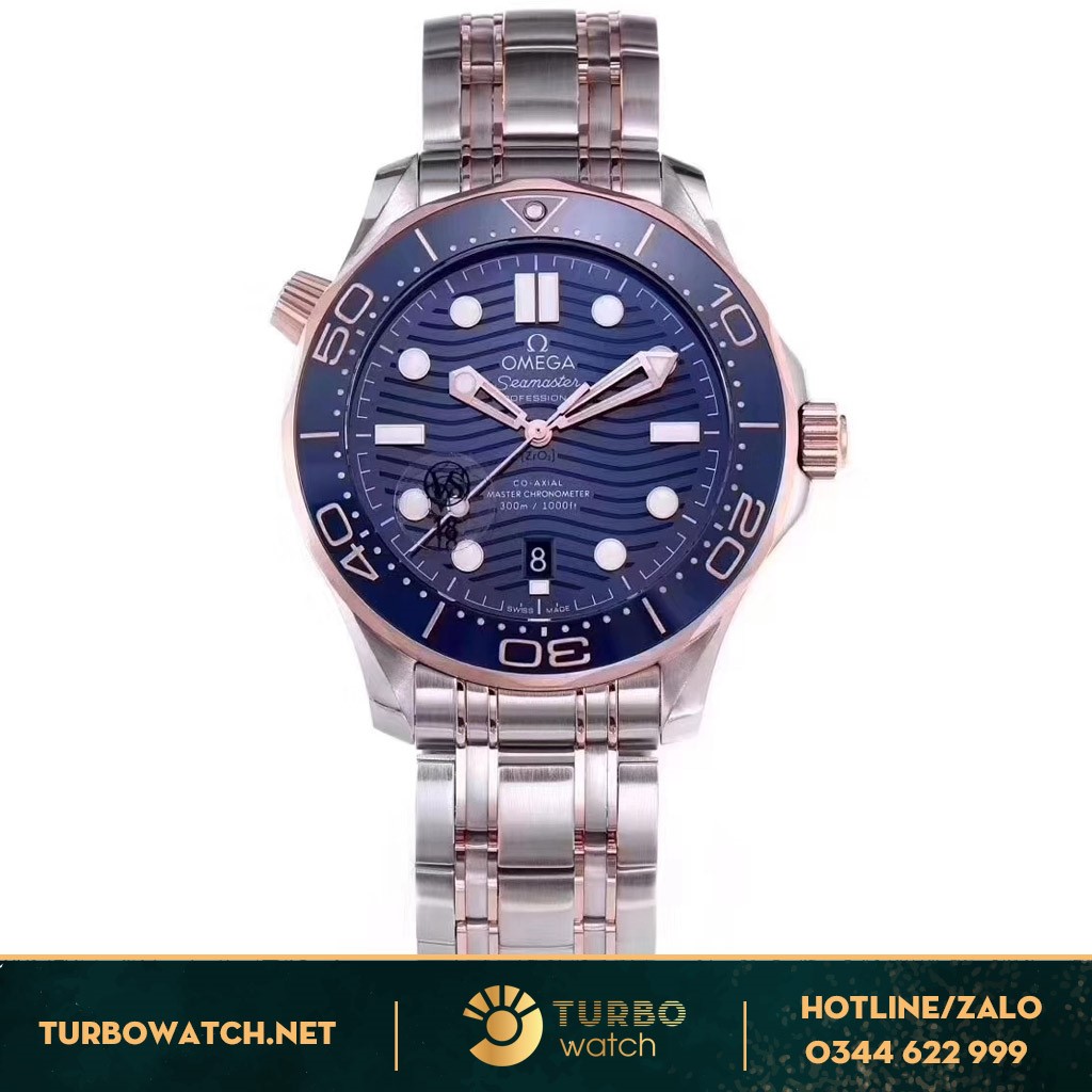 Vẻ đẹp mạnh mẽ,khoẻ khoắn của chiếc Đồng Hồ Omega Seamaster Diver 300M 42mm blue Replica