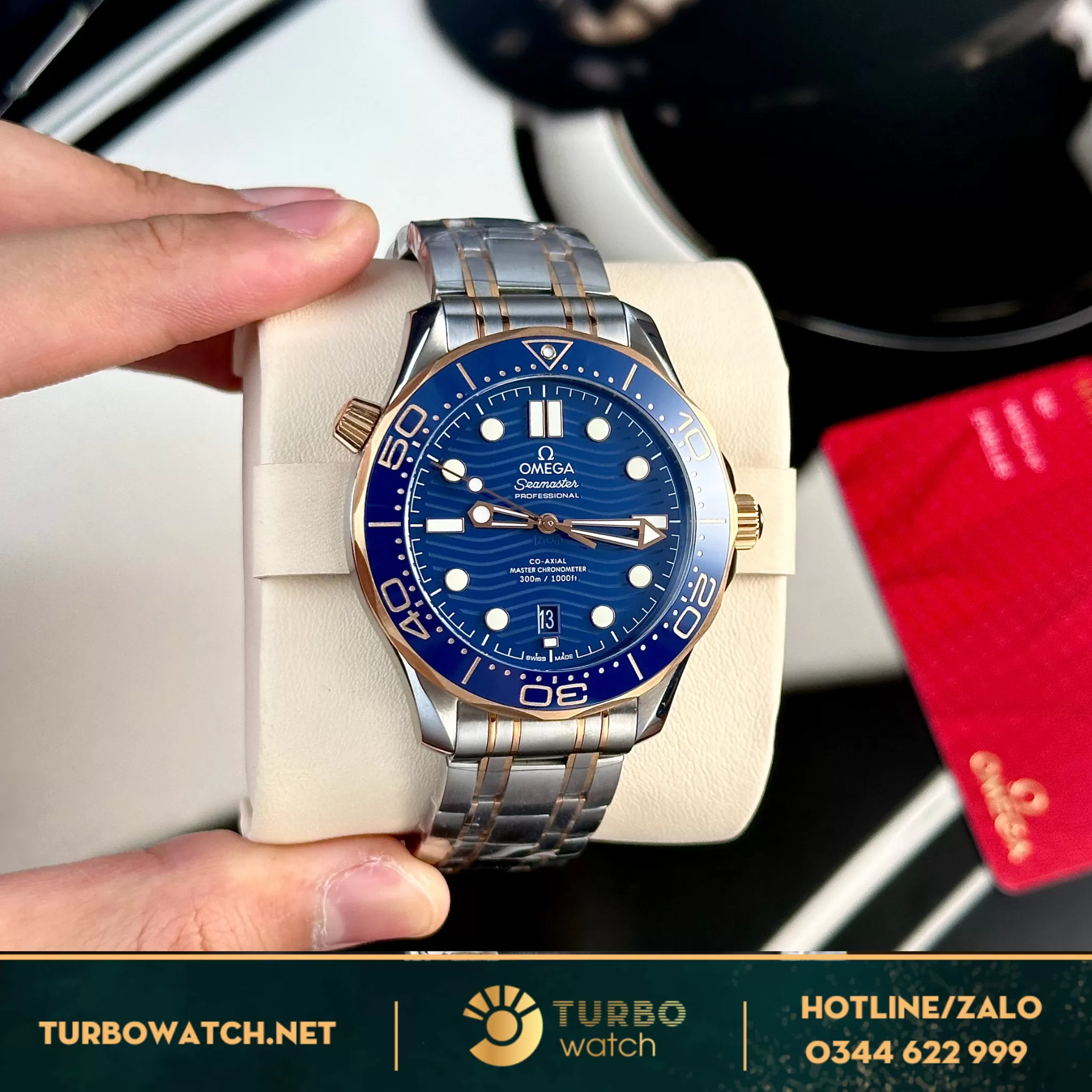 Đồng hồ Omega Seamaster Diver 300M blue dial fake 