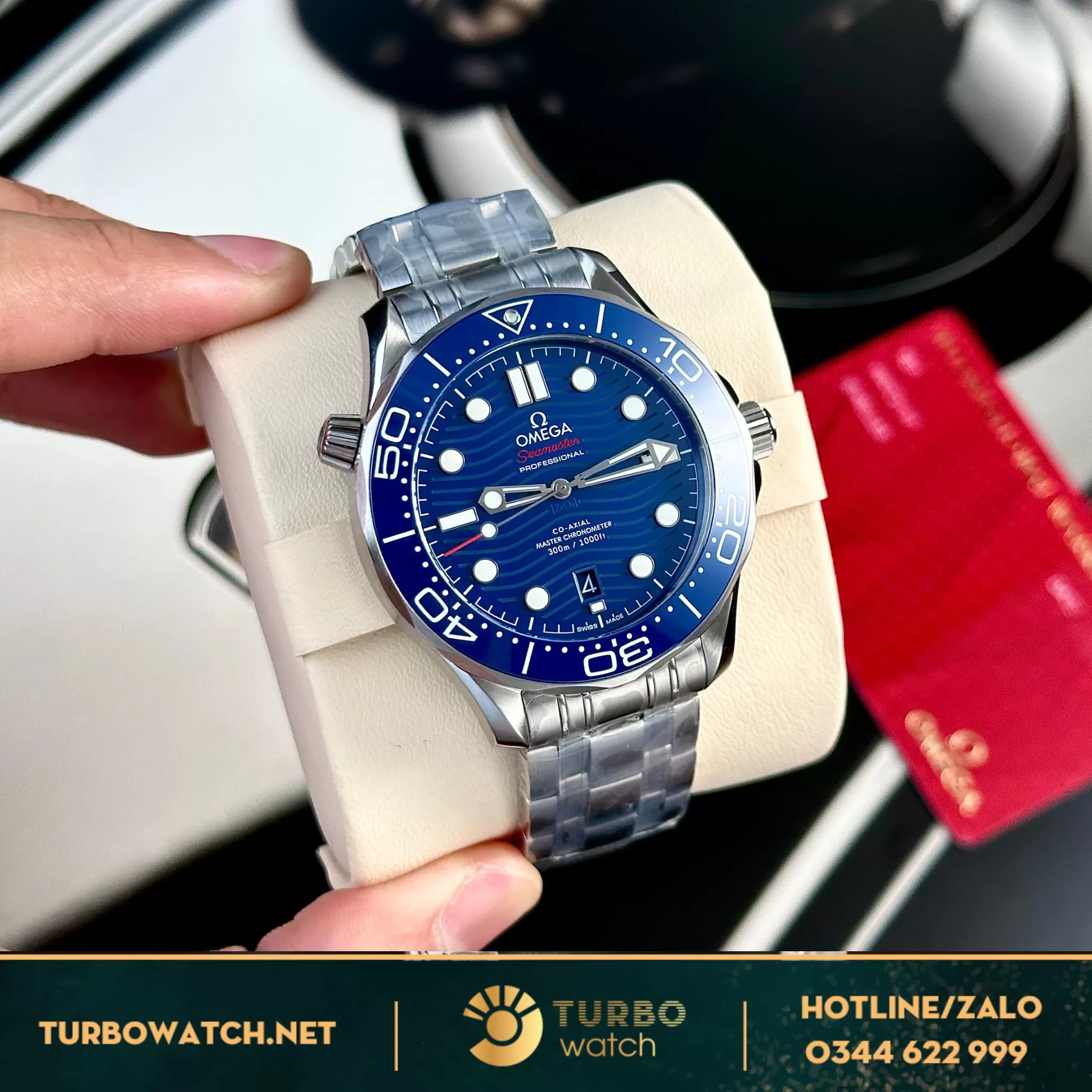 Đồng hồ Omega Seamaster Diver 300M blue dial rep 1:1