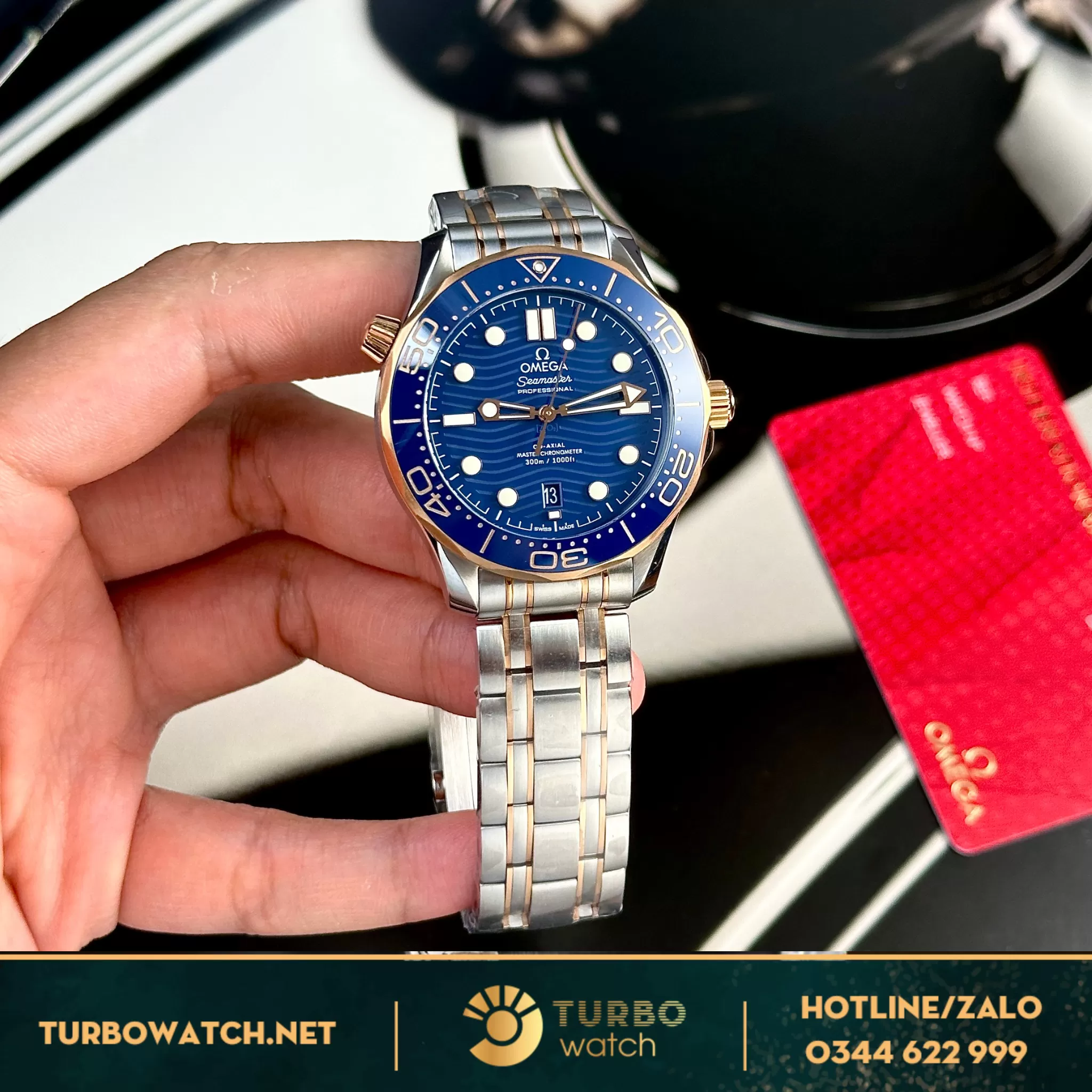 Đồng hồ Omega Seamaster Diver 300M blue dial replica 