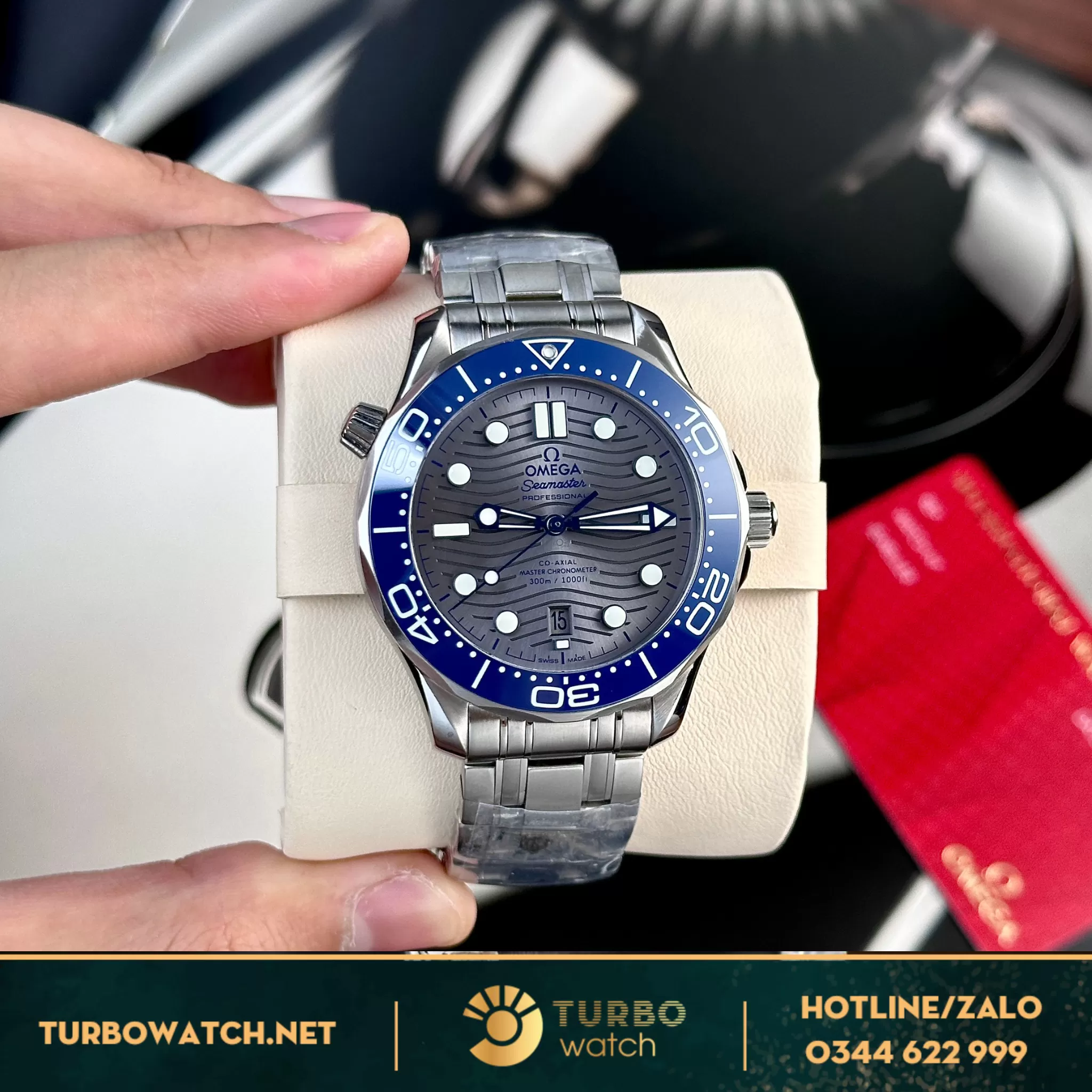 Đồng hồ Omega Seamaster Diver 300M blue dial replica 