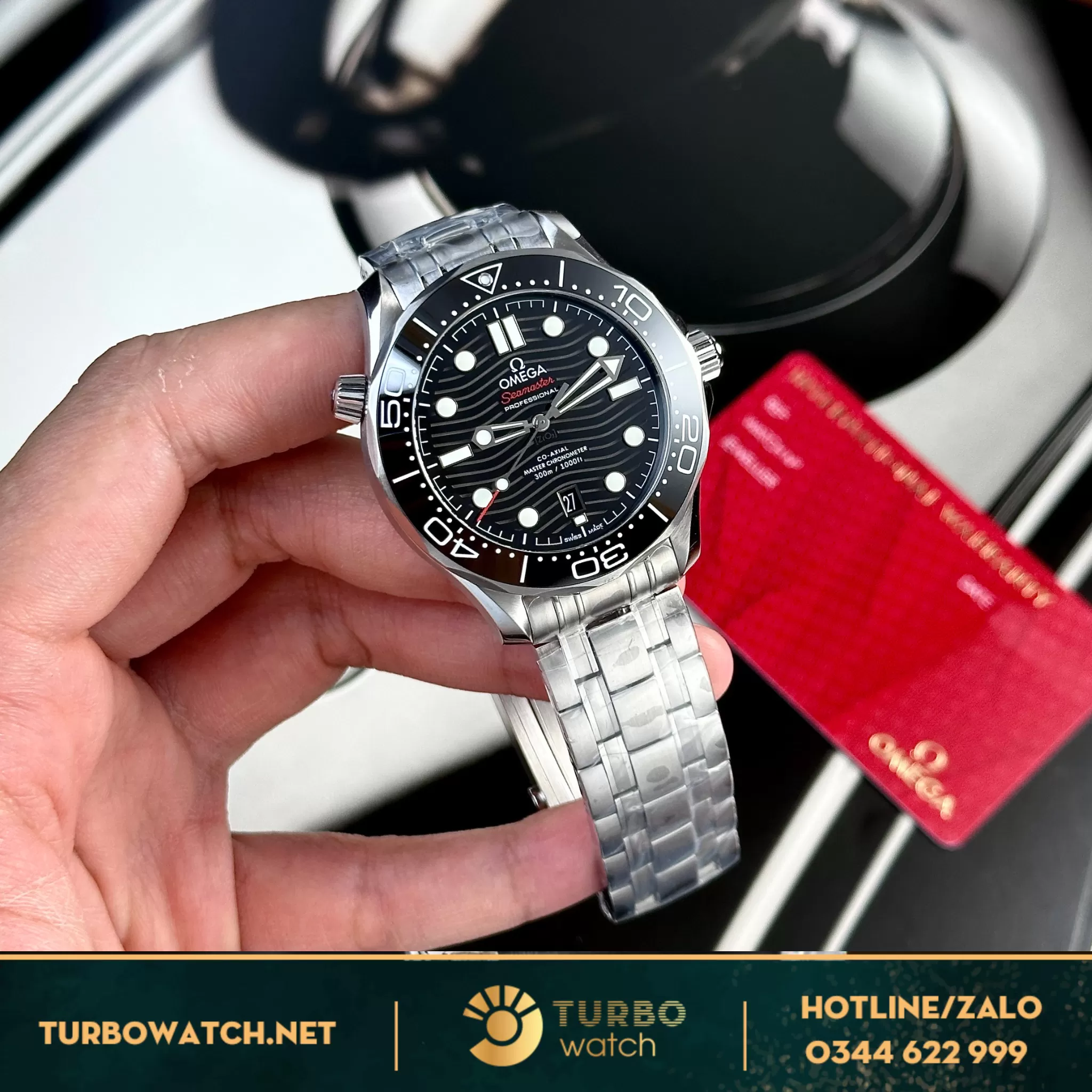 Đồng hồ Omega Seamaster Diver 300M mặt đen siêu cấp 