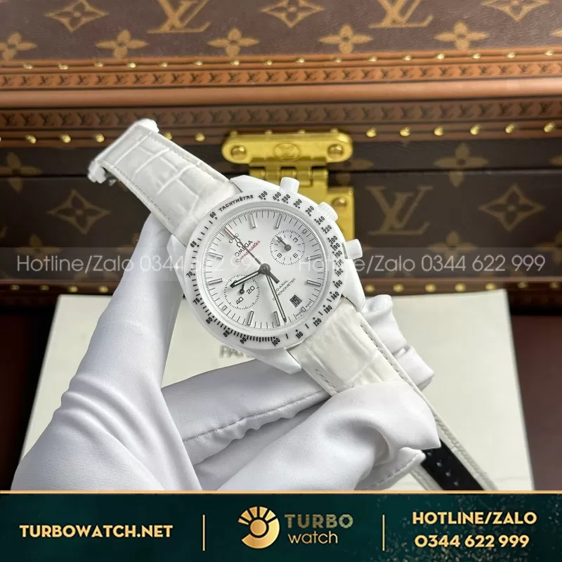 Đồng Hồ Omega Speedmaster White Side of The Moon Chế Tác Gốm Trắng N1 44mm