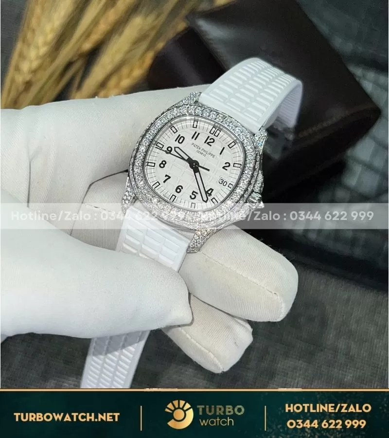 Đồng hồ Patek Philippe 5067 trắng PPF for lady độ full Moissanite chế tác Hongkong