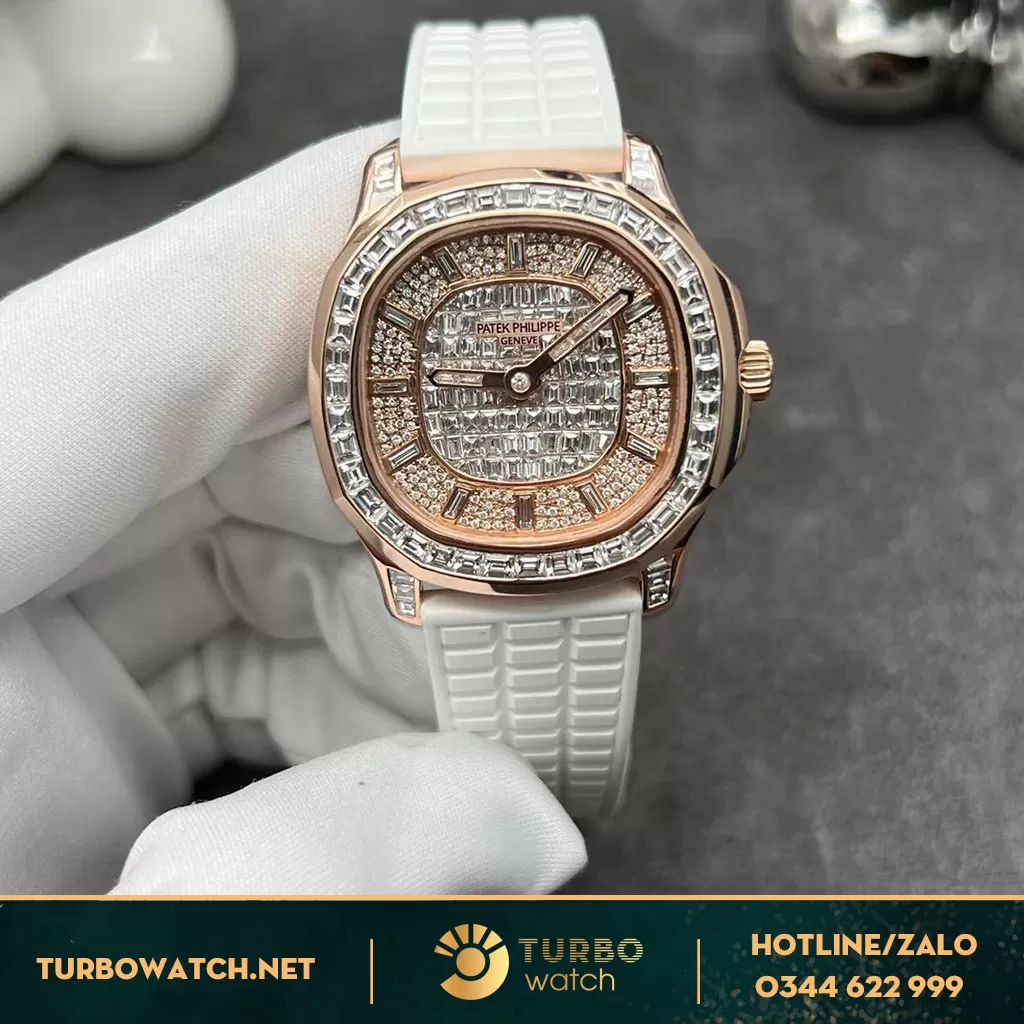 Đồng Hồ Patek Philippe Aquanaut 5062/450R-001 ROSE GOLD 18K BAGUETTE DIAMONDS