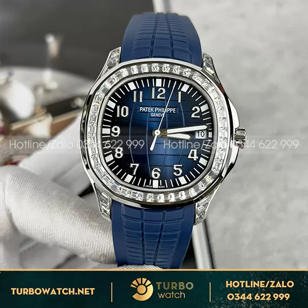 Đồng hồ patek philippe aquanaut 5167 đá cz baguette