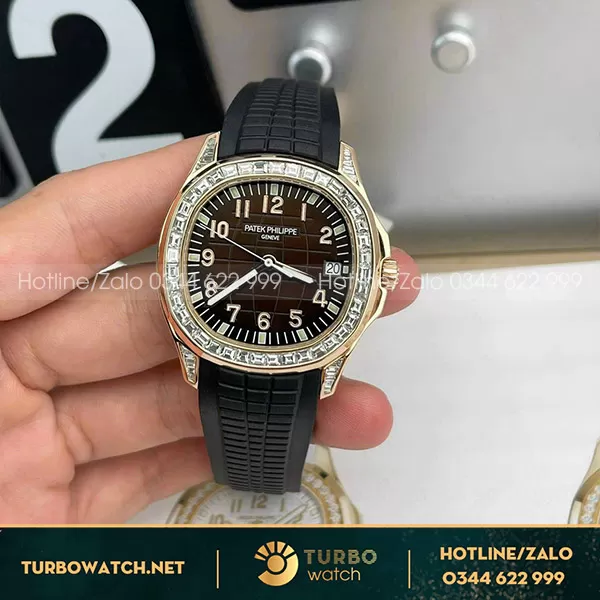 Đồng hồ patek philippe aquanaut 5167r độ kim cương moissanite baguette