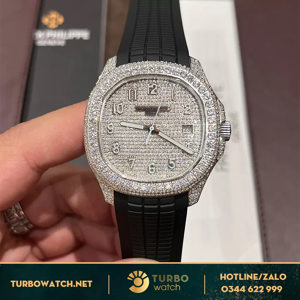 Đồng Hồ Patek Philippe Aquanaut 5168 Full Kim Moissanit 
