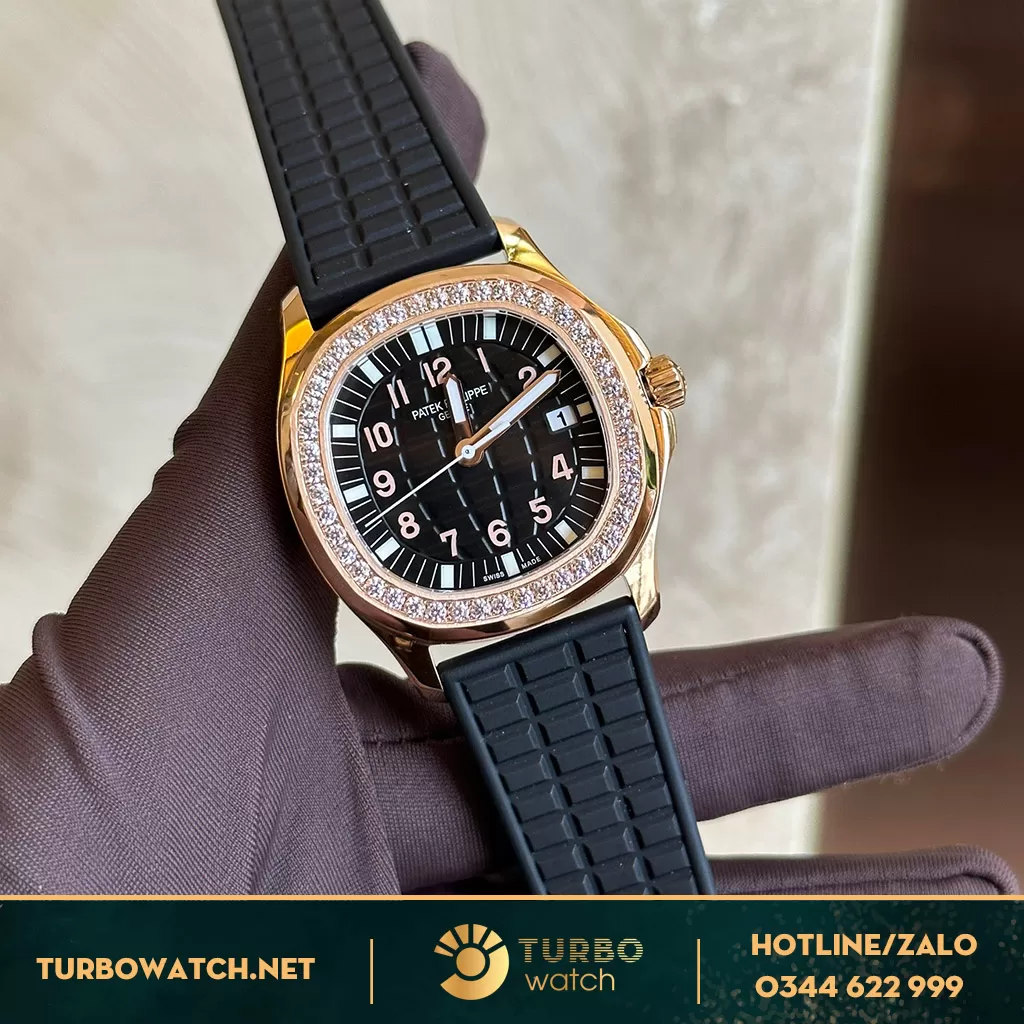 Đồng hồ patek philippe aquanaut nữ độ kim cương moissanite