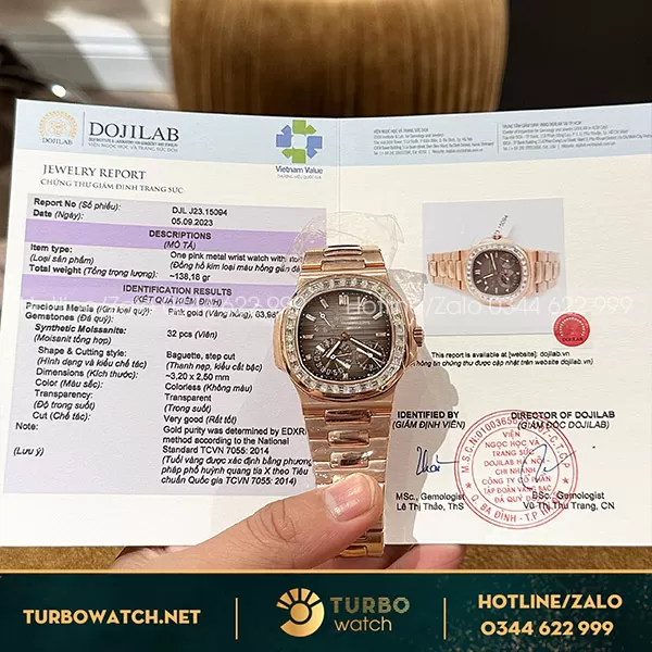 Đồng hồ patek philippe bọc vàng độ moissanite baguette