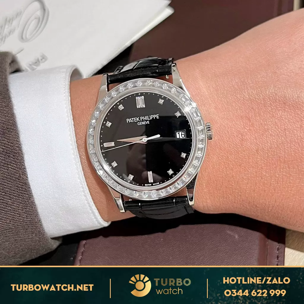 Đồng hồ patek philippe calatrava đá baguette