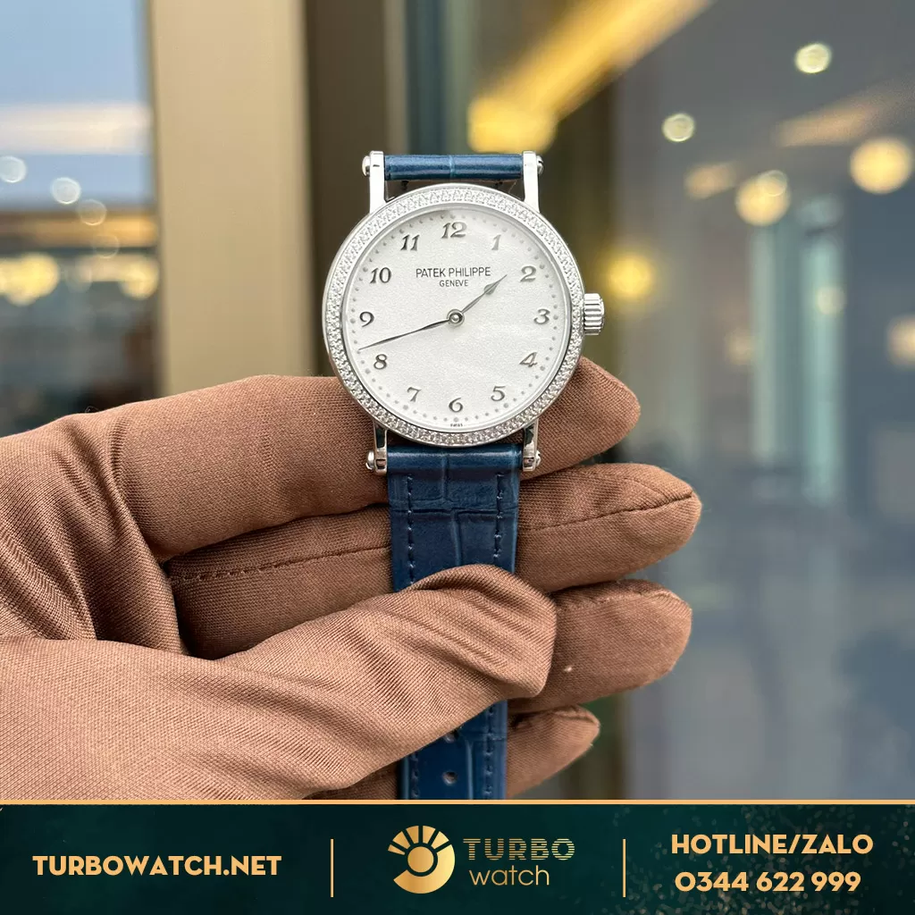 Đồng hồ Patek Philippe Calatrava Nữ Mặt xanh 