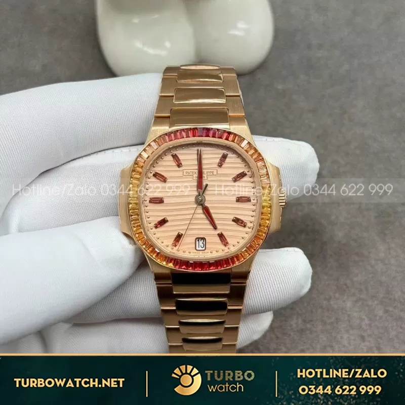 Đồng Hồ Patek Philippe Chế Tác Nautilus 7118-1300R Bọc Vàng Hồng 35.2mm