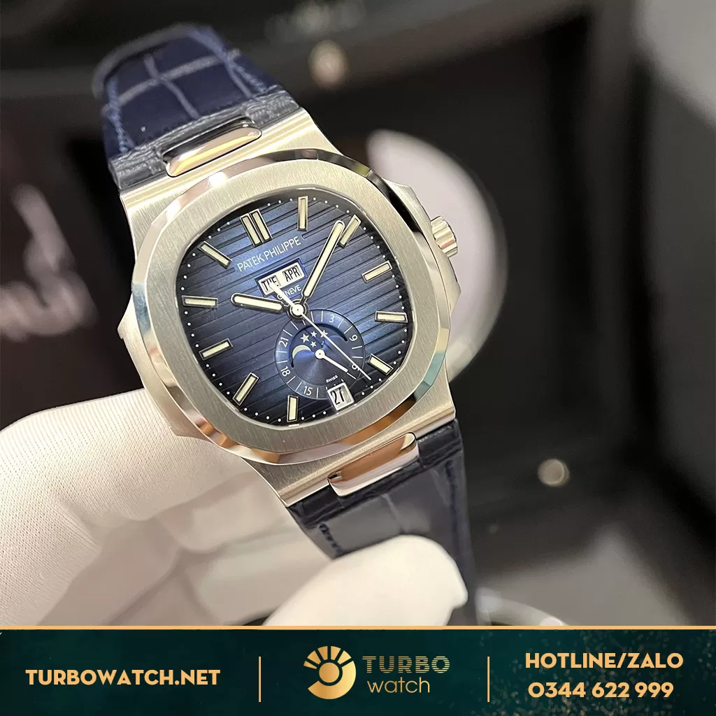Đồng Hồ Patek Philippe Nautilus 5726 Dây da mặt xanh 