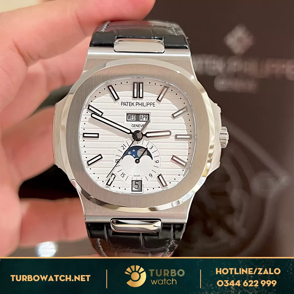 Đồng Hồ Patek Philippe Nautilus 5726 Mặt Trắng Dây da 