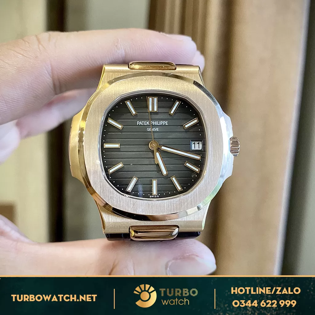 Đồng Hồ Patek Philippe Nautilus FAKE 1:1 5711/1R Dây Da 