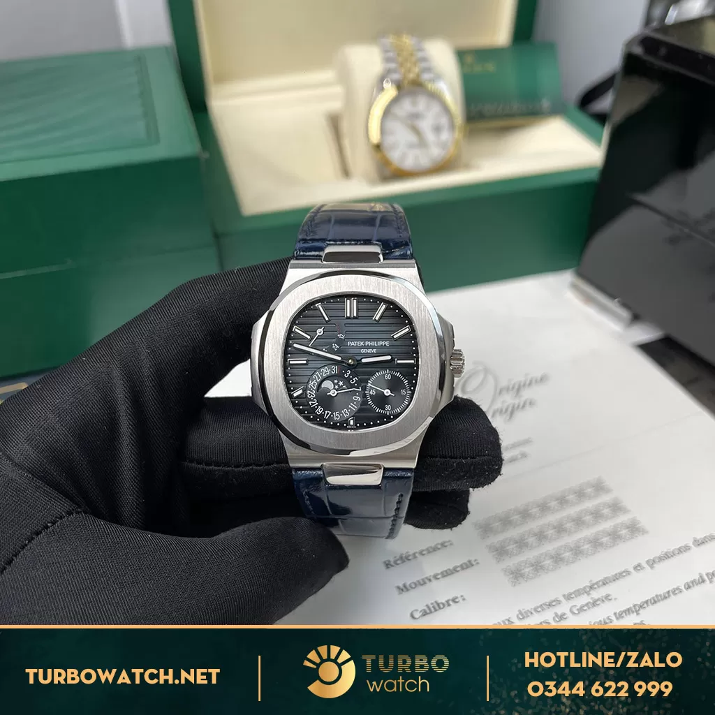 Đồng Hồ Patek Philippe Nautilus Fake Cao Cấp 5712G-001 Mặt Xanh 