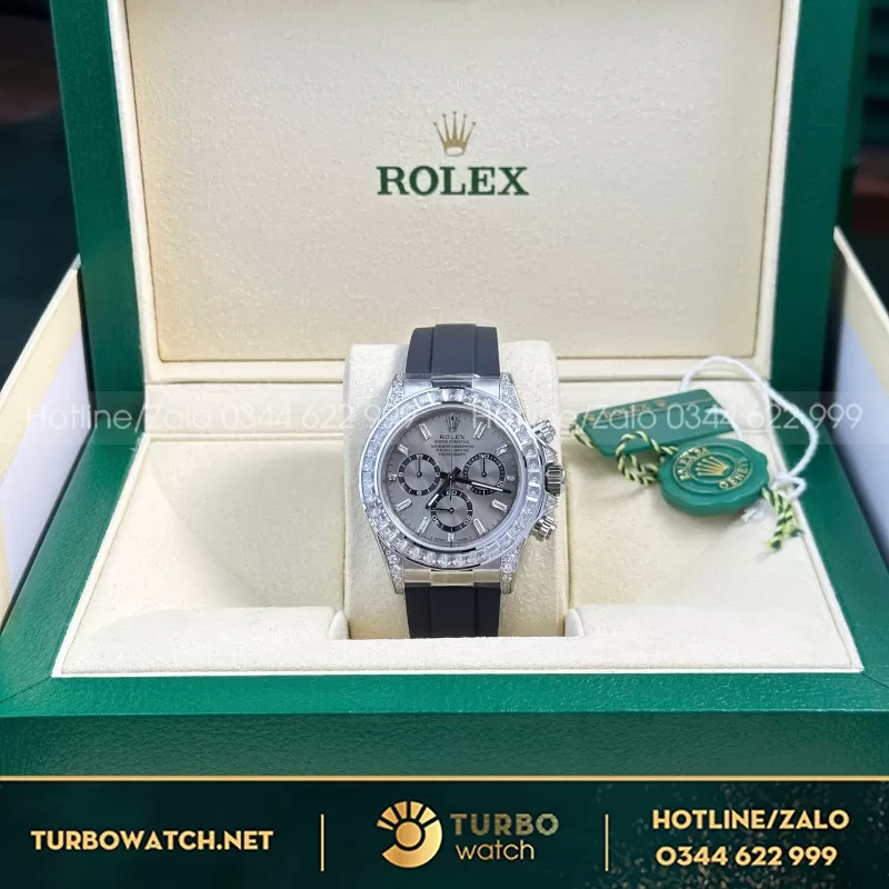 Đồng Hồ Rep 11 Rolex Daytona 126535TBR Mặt Sundust Đính Đá Baguette 40mm
