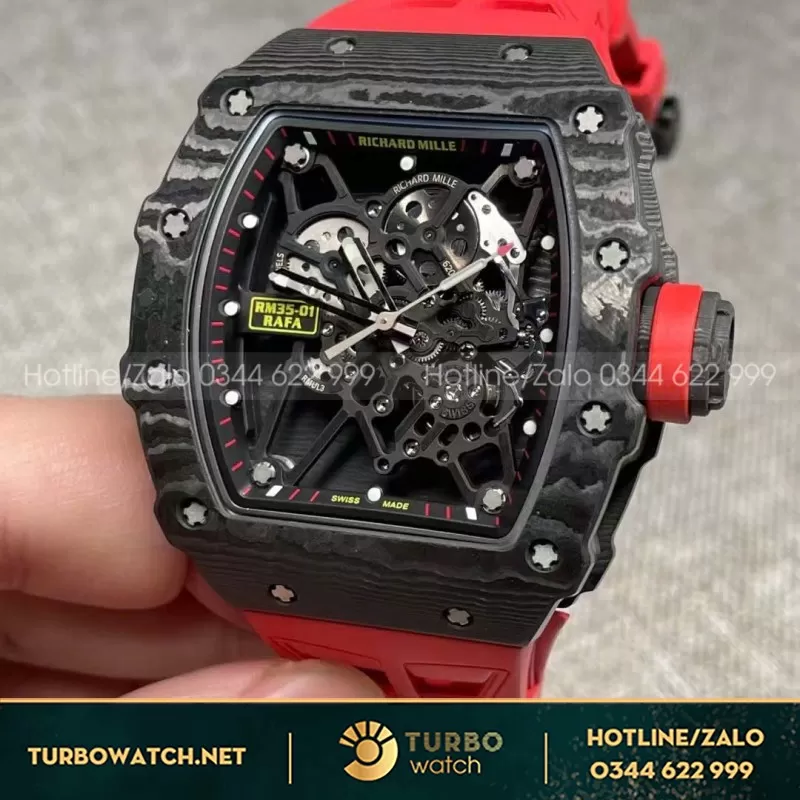 Đồng Hồ Richard mille 35-01 Chế tác vỏ Carbon Nhà Máy BBR 2024 45mm