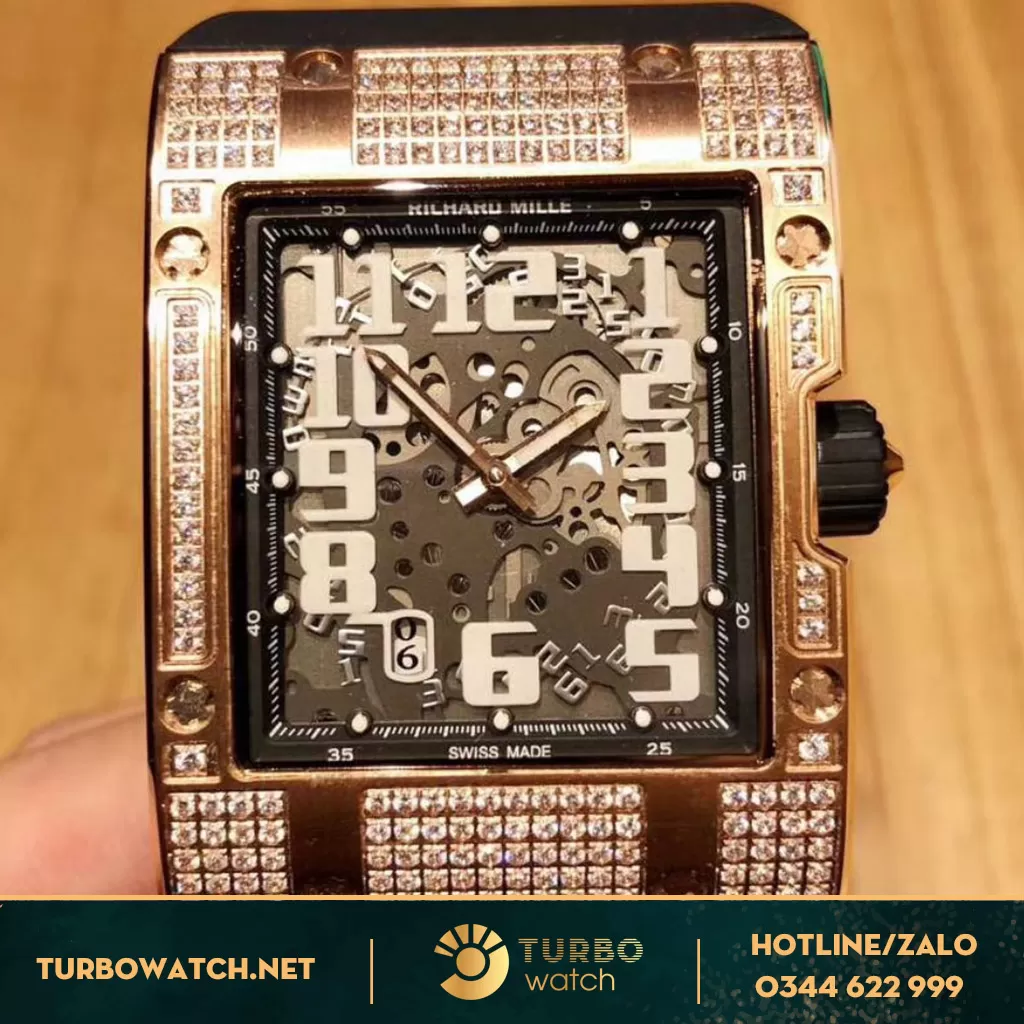đông hồ RICHARD MILLE fake 1-1 mặt vuông diamond